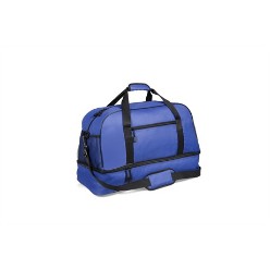 5 great colours to choose from. Zippered large main compartment . Small front zippered compartment. One mesh opening on side compartment. Zippered base shoe compartment . Adjustable, padded removable shoulder strap, Padded comfortable handle wrap. 600D, Maine Double-Decker Bag