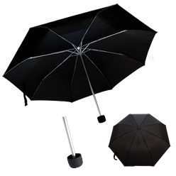 Manual Aluminium compact Umbrella with aluminium frame and rubber coated plastic handle
