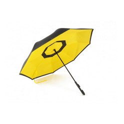This Manual Open Auto Close Reversible Umbrella has the Dimensions: 86cm x 26cm x 38cm, Qty Per Carton: 36 Unit, Carton Weight: 20KG which is available in colours from black, dark blue, blue, dark green, green, red, pink, purple, orange, yellow and white that can be customised in printing, heat transfer and sublimation