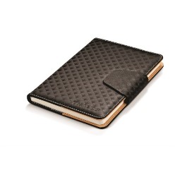 An elegant and executive notebook with classy stitch accent and stunning textured cover design. Includes magnetic closure and 104 lined pages. Excludes pen, Thermo PU & simulated leather 21.8 ( l ) x 14.5 ( w ) x 1.4 ( h )