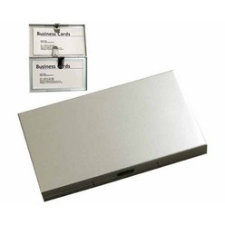 Matt silver aluminium business cardholder dual