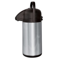 Matt stainless steel and black air pot