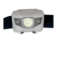 1 x 3W WHITE LED, 2 x red LEDs, brightness: 80 lumens, 2 modes: full, flashing, tiltable lamp body to adjust angle of beam, fully adjustable headstrap, 3 x AAAbatteries included