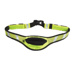 Reflective runner?s pack, ultra-high visibility for night safety, super-stretch mesh pocket holds items securely, comfortable belt with clip, IDcard pocket contains pull-out card for vital information