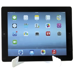 White ABS Tablet and Phone Stand with silicone tips, foldable design