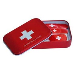 Set of 30 assorted latex free Medical Cross Plasters in 3 different sizes each containing 10 plasters in the following sizes:  76 x 19mm  58 x 16mm 38 x 22 mm