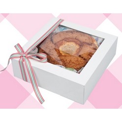 Medium cake box, 230x230x75mm, boutique quality, pvc window