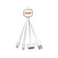 3- in – 1 USB charging cable, micro, lightning/32 pin, unit lights up when plugged in