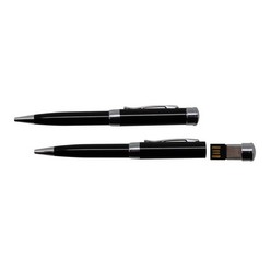 Twist type metal pen with detachable 8GB USB flash drive, spare Parker-type refill included, packaged in a gift box
