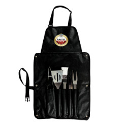 Includes: Spatula, Tongs, Fork, Knife and Baster - stainless steel utensils