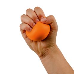 Memory foam PU stress ball, round shape, squeeze and then returns to its original shape