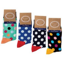 Men Colourful Dots is a combination of materials like most socks but these can be branded with anything from dragons to logos.