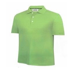 100% Climalite dri-fit polyester with fashion collar with spandex, and open sleeve hem