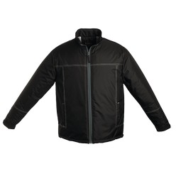 Mens Epic Jacket: New medium weight jacket with contrast nylon zip, self-fabric zip puller and contrast top-stitching details. This jacket has contrast lining with padding, and adjustable Velcro tabs on the cuffs. Available in three colourways. 155g 100% Polyester fabric. Inner zip for embroidery access, welt side pockets