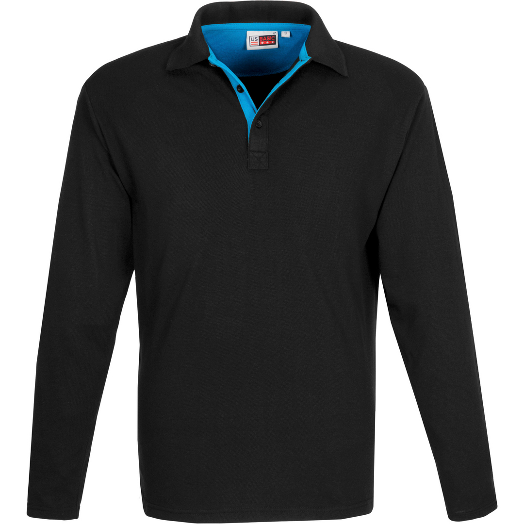 Mens Long Sleeve Solo Golf Shirt