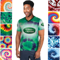 Mens Tie Dye V-Neck T-Shirt with Sublimation