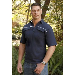 Mens Uber: 200gsm combed cottonlycra fabric, Lycra for easy-fit, Sports body panels, Hemmed sleeve for a comfort fit, Mens zipped pockets under fit, mens zipped pockets under flaps, ladies sports shirts to match men.