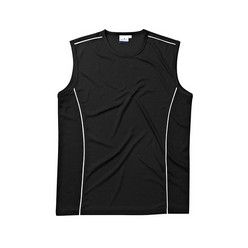 Mens Vest, 150gsm Techno-dri, Crew neck, Surface interest panels, Contrast piping detail, moisture management fabric, Slim fit