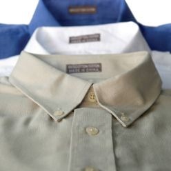 100% cotton woven fabric easy movement fit button down 2 piece collar centre back bow pleat men short or long sleeve ladies blouse to match men shirt.  Prices from small to large. Prices on bigger sizes may vary