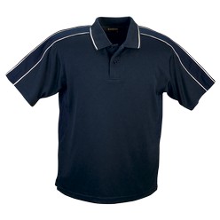 Mens x-treme golf shirt: Sporty yet classic styling. Features: 170g 100% polyester, hi-tech moisture management fabric: e-Dri, contrast shoulder piping, supplied with a loose pocket, double needle top stitching finish on shoulders, sleeves and hem