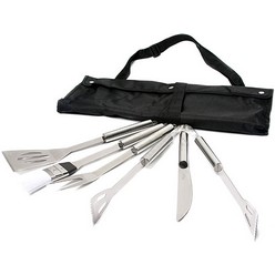 Includes: Spatula, Tongs, Fork, Knife and Baster