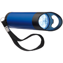 Metal torch with 9 LED's and a built-in bottle opener