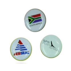 Use these metal markets to show your pride and association. Available in a wide variety of colours with your choice of logo or text through custom printing.