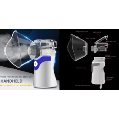 Mini Handheld Nebulizer, Fine mist can penetrate deep into your respiratory system naturally, Helps provide vapor therapy for colds, flu, bronchitis, and other respiratory ailments, Skin care and moisturizing, nourishing hair, USB or Battery Powered