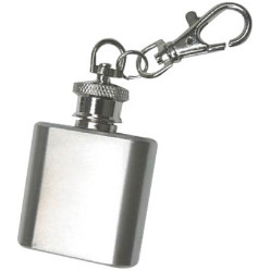Mini metal hip flask keyring