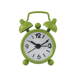 Mini Twin Bell Alarm Clock Lime Green
