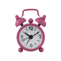 Mini Twin Bell Alarm Clock Pink