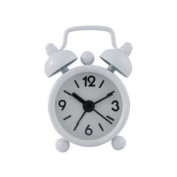 Mini Twin Bell Alarm Clock White