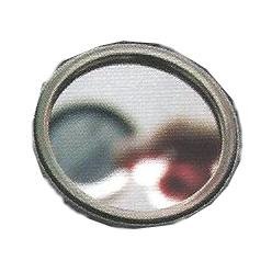 The Mirror badge is the ideal item for the lady on the go. Made from top material the mirror badge comes with a handy pin at the back for easy attachment onto ones purse, handbag or any material surface for quick checks to make sure your makeup and lipstick is looking perfect. Never waste time again scratching around trying to find a mirror again.