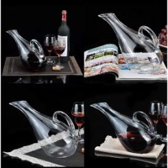 Glass Wine decanter with handle.