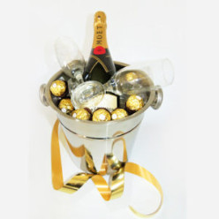 1x 9lt Ice Bucket, 1x 750ml Moet & Chandon Brut ImperiaI, 7x 1's Ferrero Rocher Chocolates, 2x Glasses Champagne