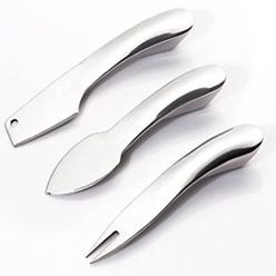 Polished stainless steel new cheese knife set, consist of 3 different cheese knifes