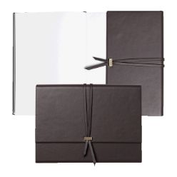 Crafted in an elegant soft burgundy material, the Lien A5 notebook from Nina Ricci is luxurious with its two ropes passing under the understated light gold signature bridge.