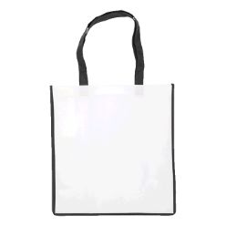 Non woven shopper bag whte with coloured trim