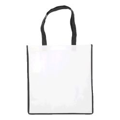 Non woven shopper bag whte with coloured trim
