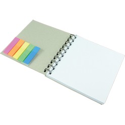 Notebook with sticky notes, material: cover 400gsm / inner 80gsm , 70 unruled pages / includes sticky notes