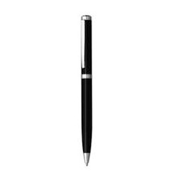 Metal ballpen and pencil set, Twist option, Chrome trims, Refill - Black ink, 0.7mm Lead, Laser engraving, Supplied in Oval metal box