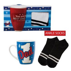 Have a drink or just a good smelling cup of coffee with the Occasions Dad With Socks Set