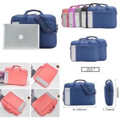Laptop Bag with main zippered compartment, pouch with velcro and carry handles. Fits laptop up to 15.6.