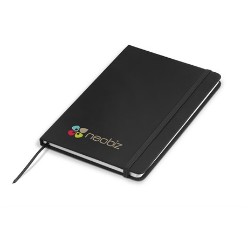 PVC, 128 lined pages, Make a bold statement with our vibrant Omega A5 Notebook, the perfect choice for students and business professionals alike, Ideally sized for life on the go, it comes in a choice of 11 stunning colours and features colour-coordinated place holder ribbons and elastic closures