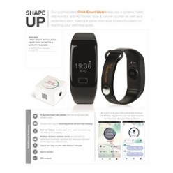 0.66 inch screen, for IOS and andriod devices, 14 functions, heart rate monitor, touch screen, step counter, calorie counter, sleep monitoring, distance indicator, sports monitor, incoming call and message notifications, mistep app, up to 1 week on one charge, Bluetooth V4.0