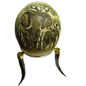 Ostrich eggs make great fun pieces at your residence and if you’re on the lookout for a pleasant ostrich egg, you do not need to look any further than this piece from Giftwrap. A prominent feature of this egg is that it’s entirely carved and is usable for diverse purposes. It has an incredibly shaded background with images of the five great African animals placed on it.