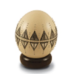 Ostrich egg with pewter surrounds