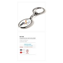 stainless steel, recess for domed sticker on both sides, Let your brand speak for itself with a key holder that is classy enough to be admired and used by your clients every day. The stainless steel keyholder is the perfect corporate gift to market your business economically. Now make sure that your customers never forget you by customising this keyholder with your company?s logo on both the sides.