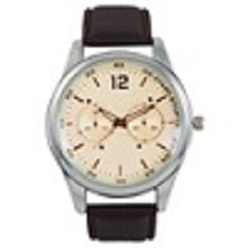 Oxford gents watch with 2 year guarantee and brown leatherette strap