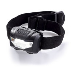 100 Lumens bright COB LED headlamp, Adjustable elasticated headband, 3 modes: regular, bright, flashing, 3 x AAA batteries (included)